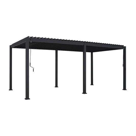 7.2m x 3.6m Rectangular Aluminium Louvered Pergola – Grey