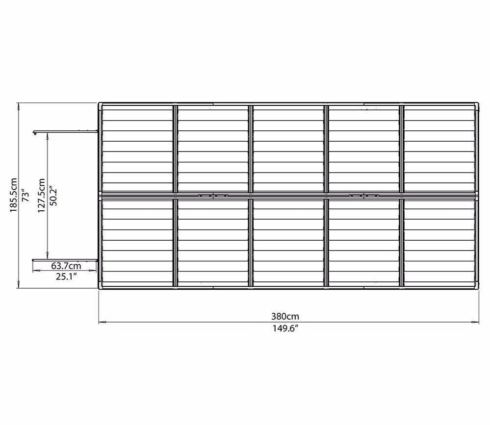 Palram Canopia 6 x 12 ft Skylight Anthracite Polycarbonate Shed
