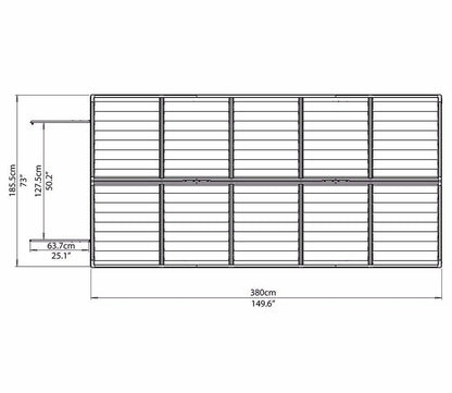 Palram Canopia 6 x 12 ft Skylight Anthracite Polycarbonate Shed