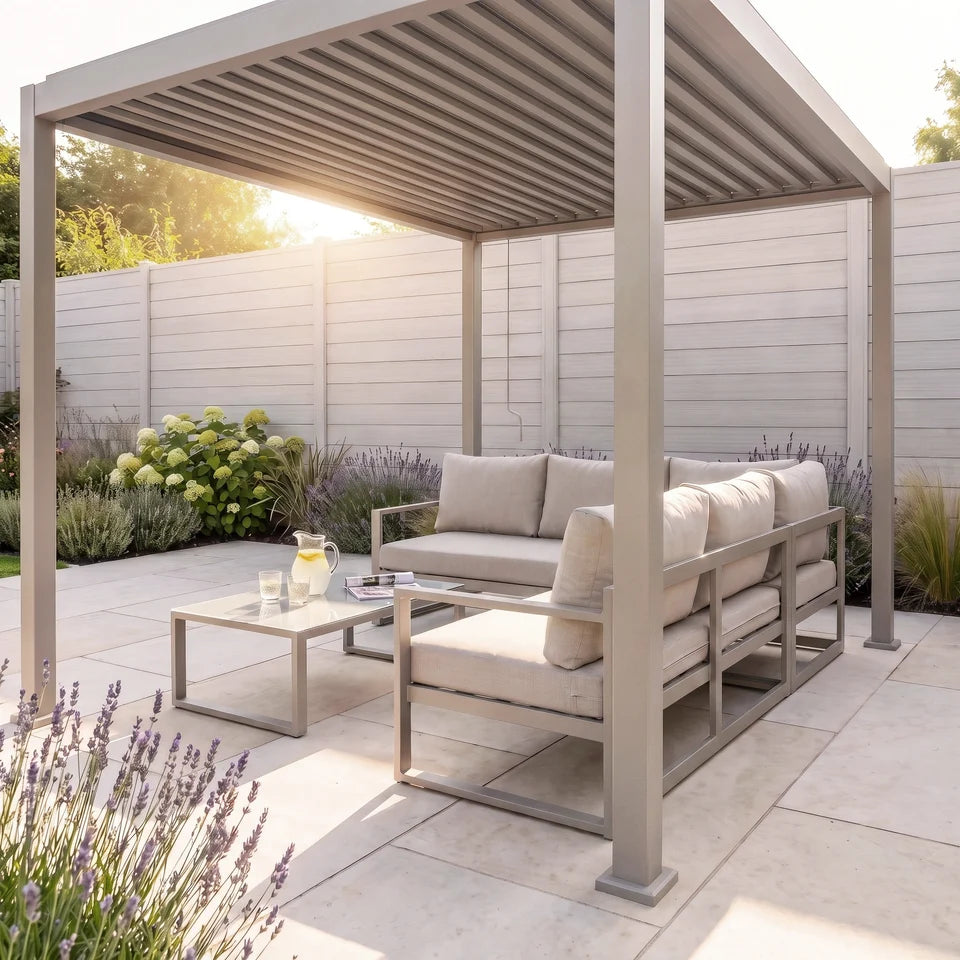 2.4m x 3m Rectangular Steel Garden Pergola