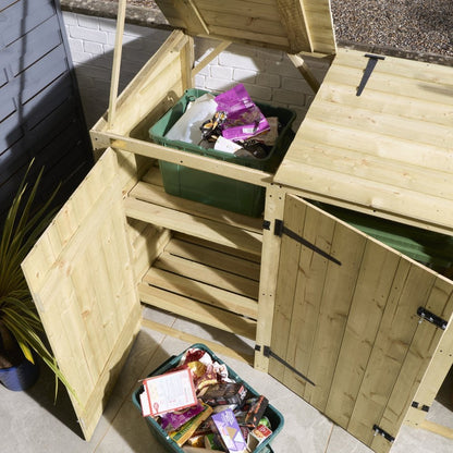 Premier Shiplap Double Bin Store With Box Store