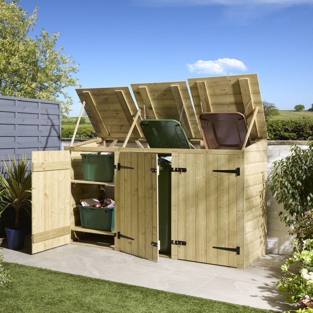 Premier Shiplap Double Bin Store With Box Store