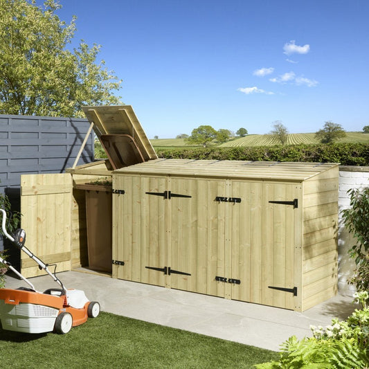 Premier Shiplap Quadruple Bin Store