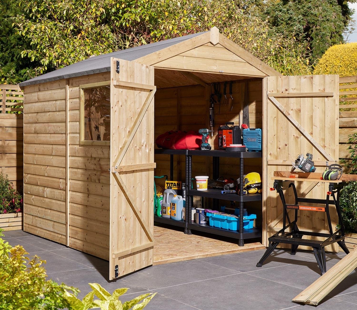 Rowlinson 6 x 8 ft Shiplap Apex Shed