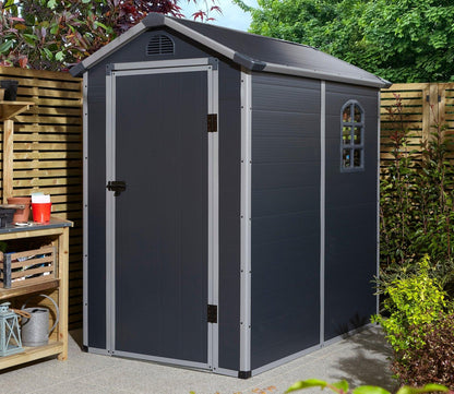 Rowlinson Airevale 4 x 6 ft Dark Grey Plastic Apex Shed