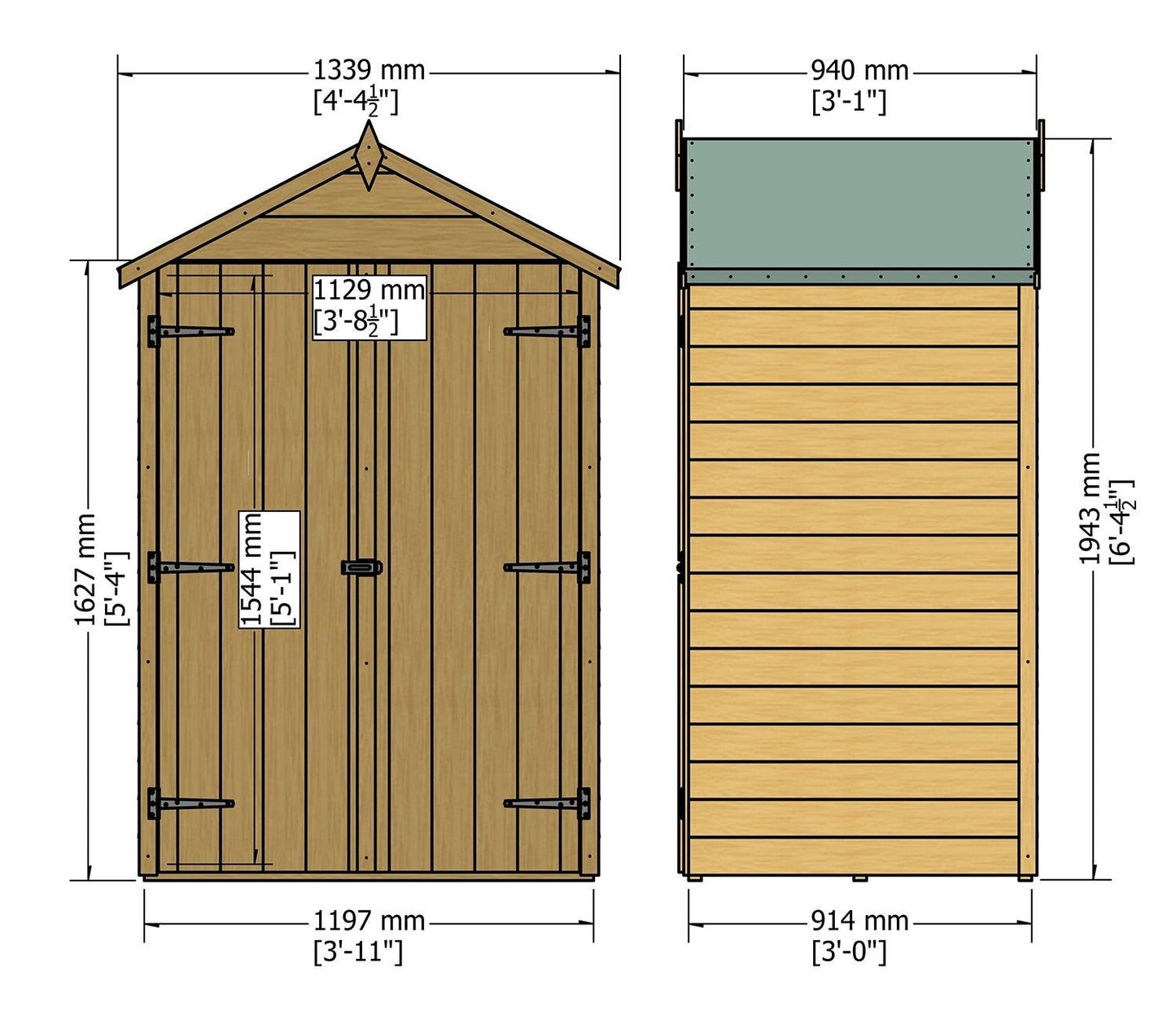Shire Overlap 4 x 3 ft Dip Treated Shed