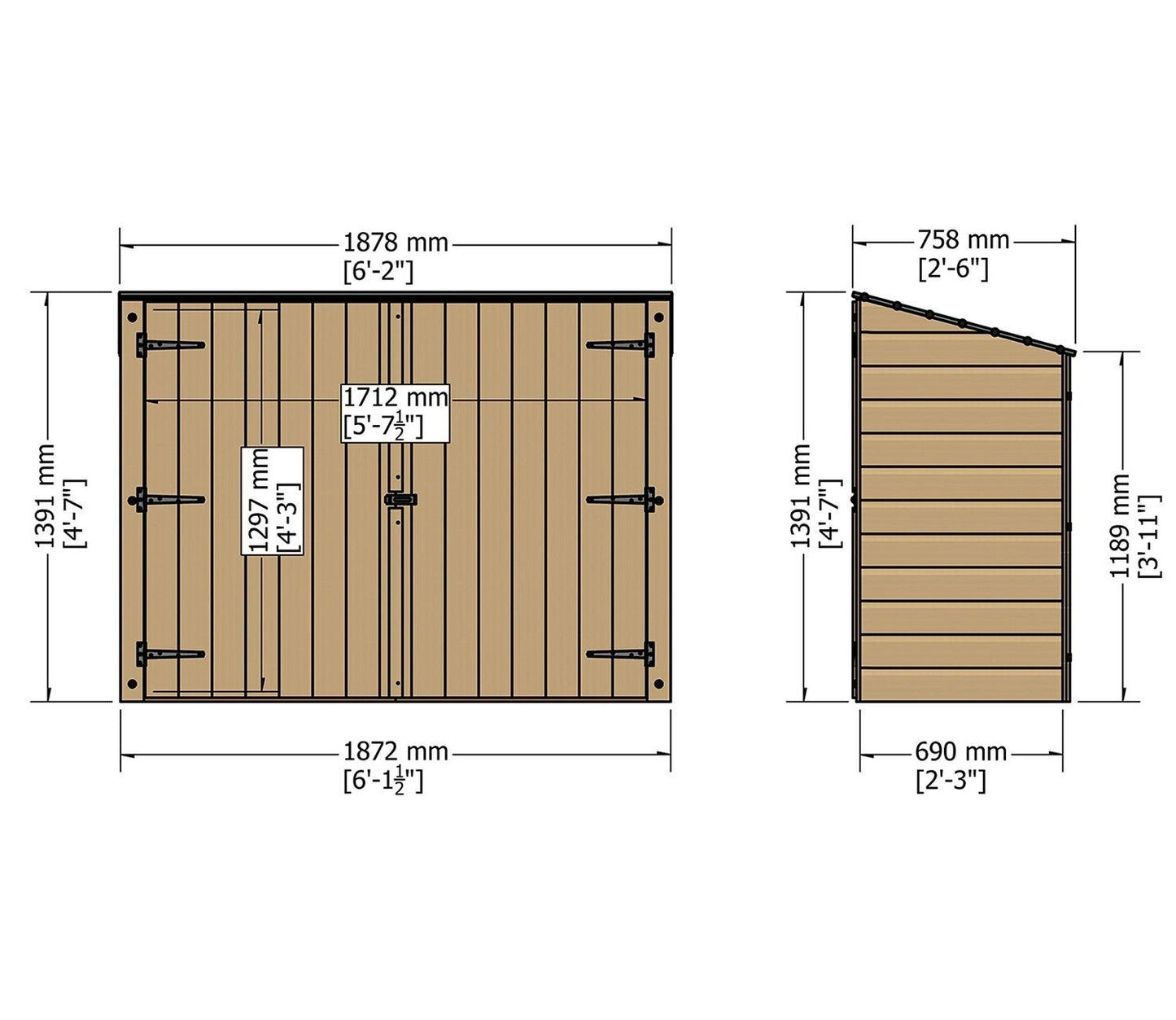 Shire Pent 6 x 2 ft Bike Store