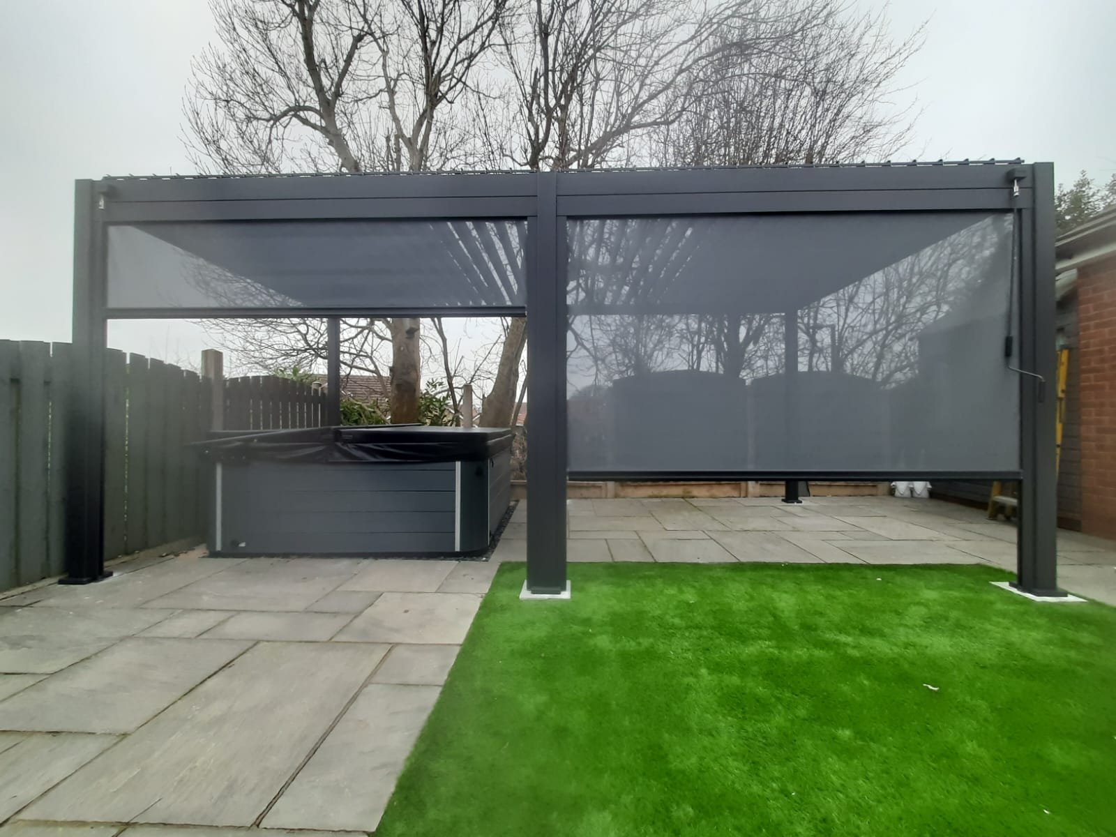 6m x 3m Rectangular Aluminium Louvered Pergola – Grey