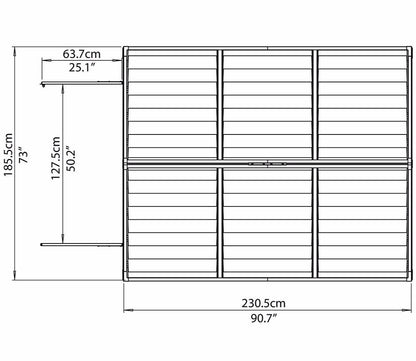 Palram Canopia 6 x 8 ft Skylight Anthracite Polycarbonate Shed