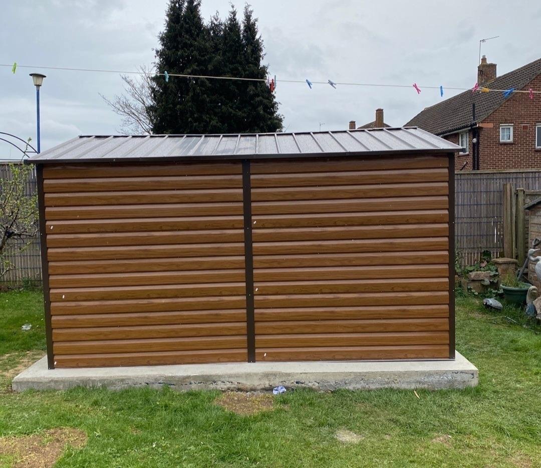 YardMaster 10 x 12 ft Woodview Shiplap Metal Shed