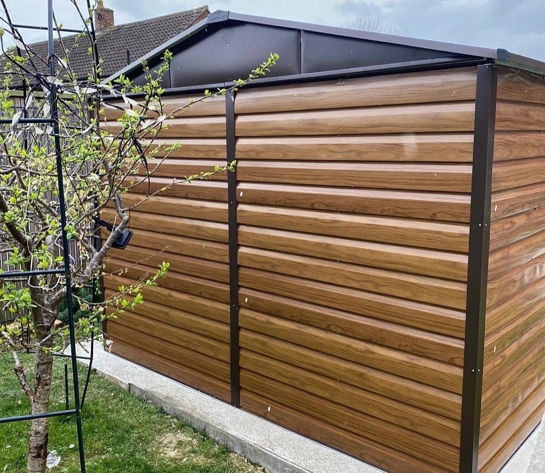 YardMaster 10 x 12 ft Woodview Shiplap Metal Shed