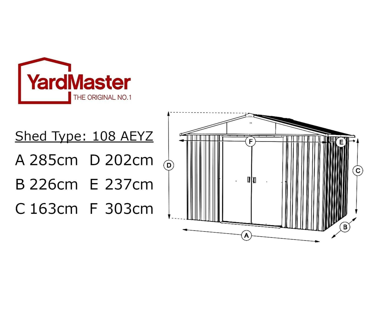 YardMaster 10 x 8 ft Castleton Metal Shed