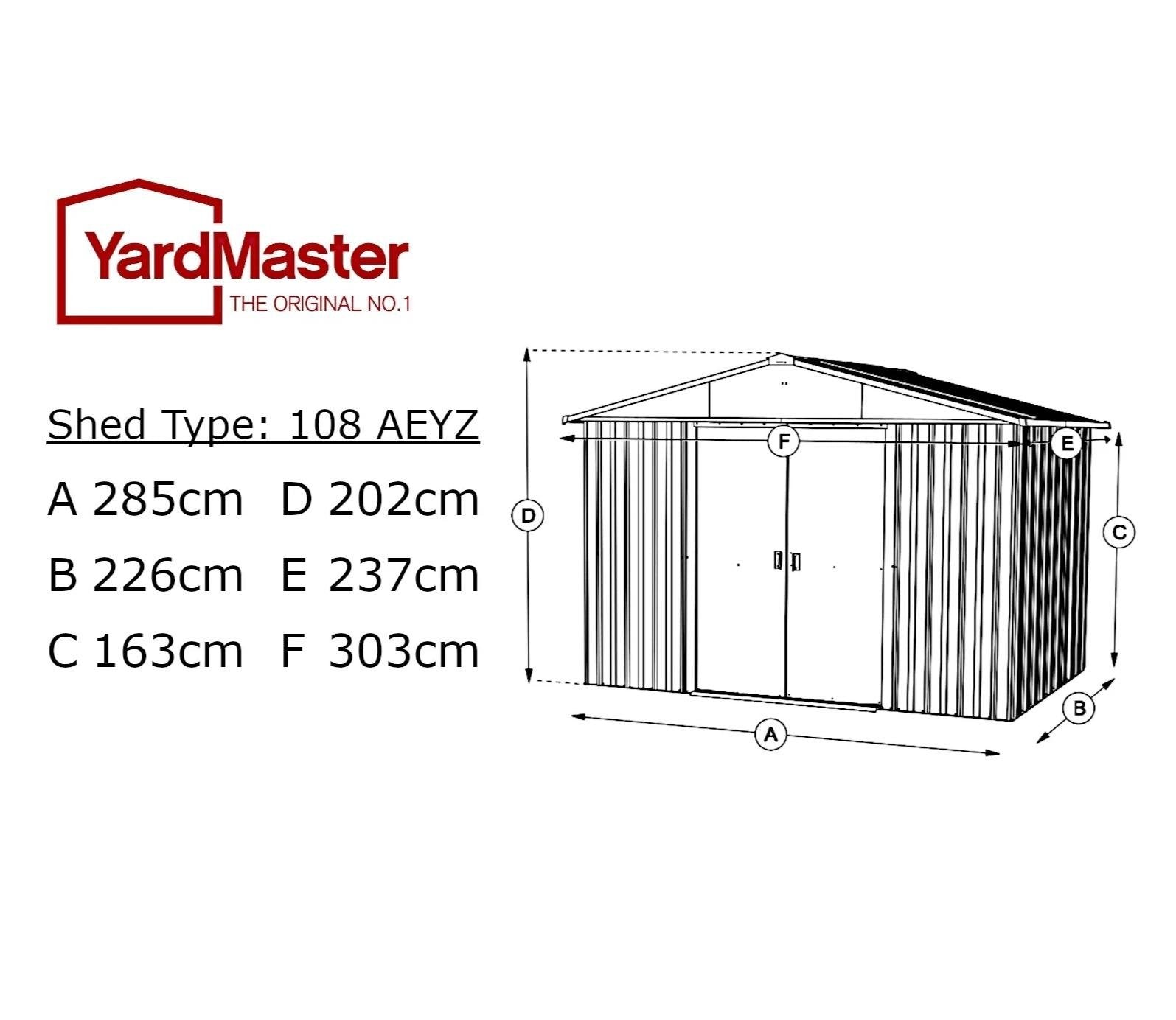 YardMaster 10 x 8 ft Castleton Metal Shed