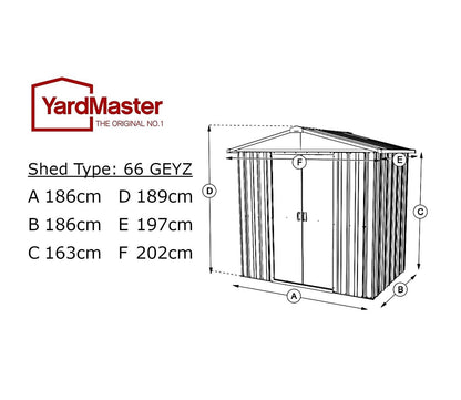 YardMaster 6 x 6 ft Emerald Deluxe Metal Shed